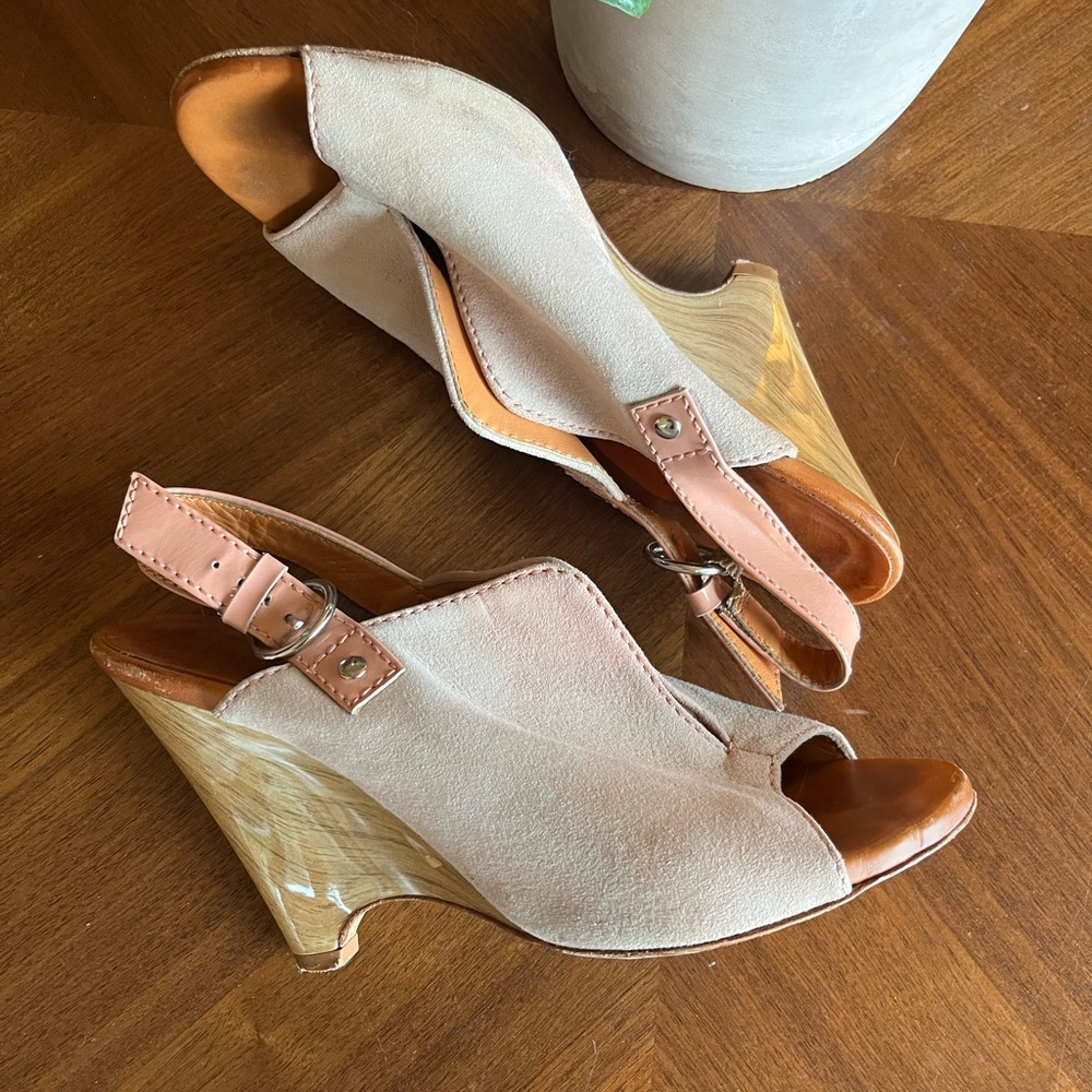 Elegant Cream Wedge Sandals